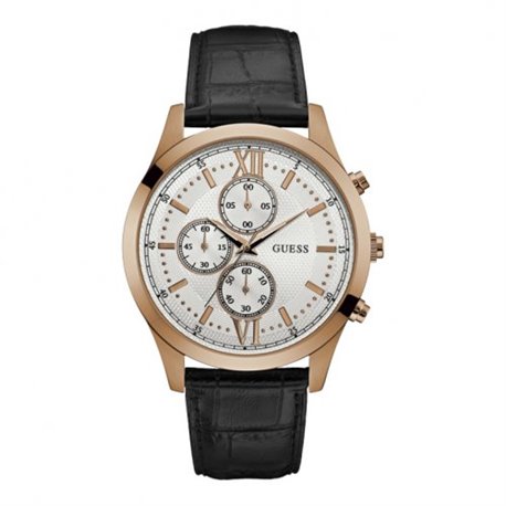 Reloj Guess Hudson W0876G2 Hombre Blanco Piel Cronógrafo