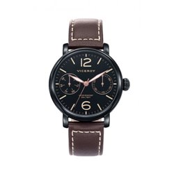 Reloj Viceroy  471047-55 Hombre Negro Piel Multifunción