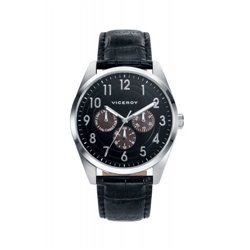 Reloj Viceroy  46675-55 Hombre Negro Piel Multifunción