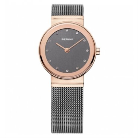 Reloj  BERING Malla gris acero rosado 10126-369 mujer rosado