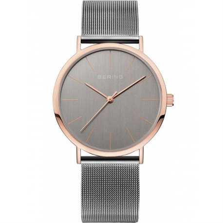 Reloj  BERING Malla gris acero rosado 13436-369 mujer rosado